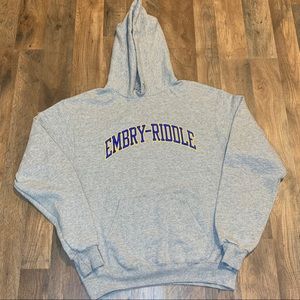 Champion Eco Authentic Grey hoodie Embry- Riddle